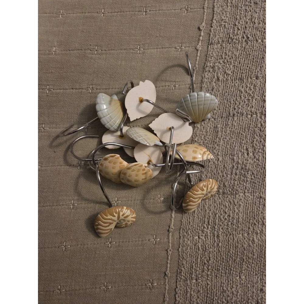 Seashell Shower Curtain Hooks